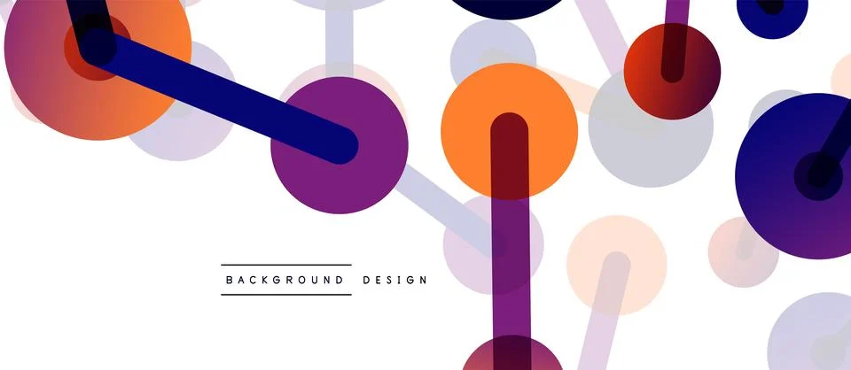 Abstract background. Round dots connected by lines. Trendy techno business Stockillustratie