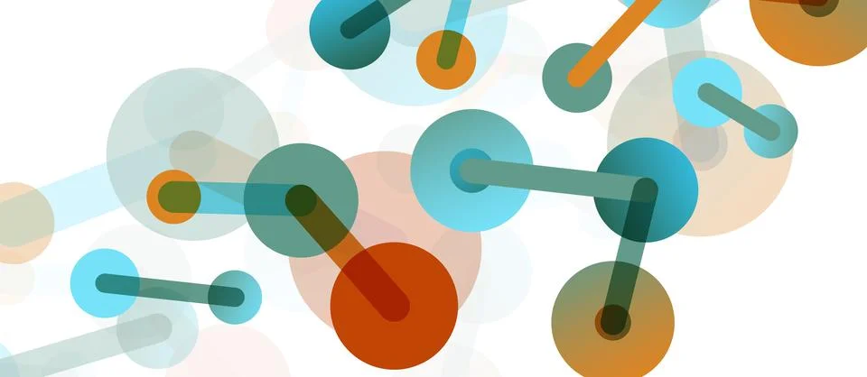 Abstract background. Round dots connected by lines. Trendy techno business イラスト素材