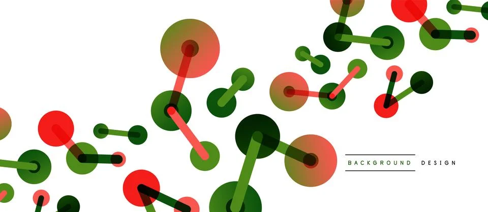 Abstract background. Round dots connected by lines. Trendy techno business Stock Illustration