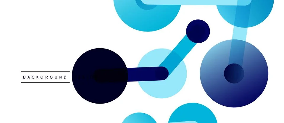 Abstract background. Round dots connected by lines. Trendy techno business Stockillustratie