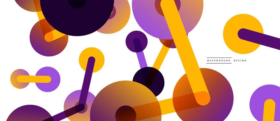 Abstract background. Round dots connected by lines. Trendy techno business 库存插图