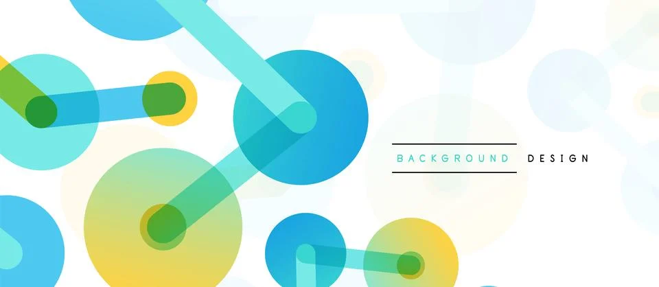 Abstract background. Round dots connected by lines. Trendy techno business Stock Illustration