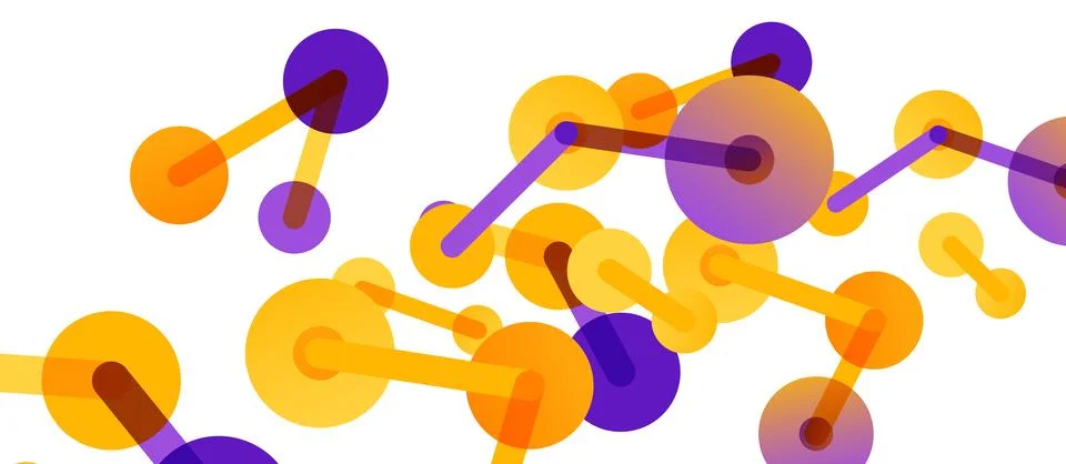 Abstract background. Round dots connected by lines. Trendy techno business 스톡 일러스트