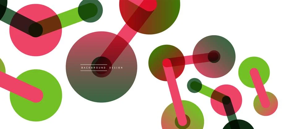 Abstract background. Round dots connected by lines. Trendy techno business Stock Illustration
