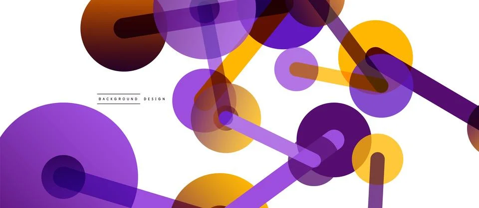 Abstract background. Round dots connected by lines. Trendy techno business Stock Illustration