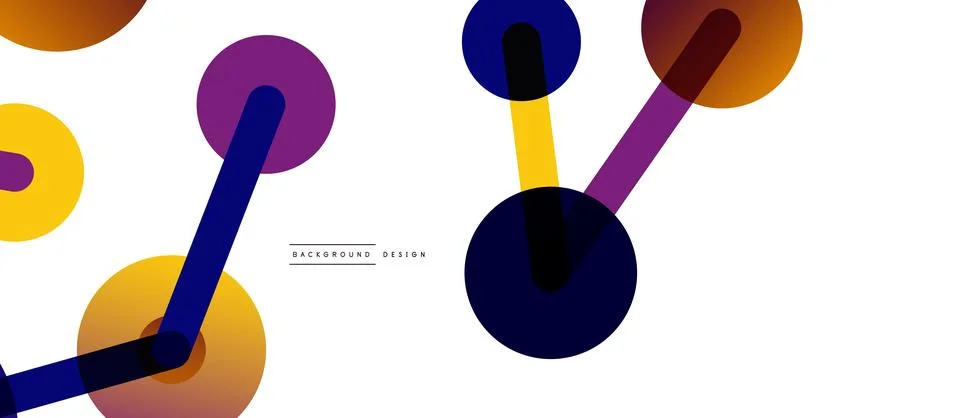 Abstract background. Round dots connected by lines. Trendy techno business Stock Illustration