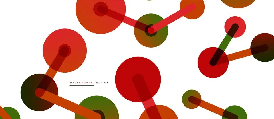 Abstract background. Round dots connected by lines. Trendy techno business Stock Illustration