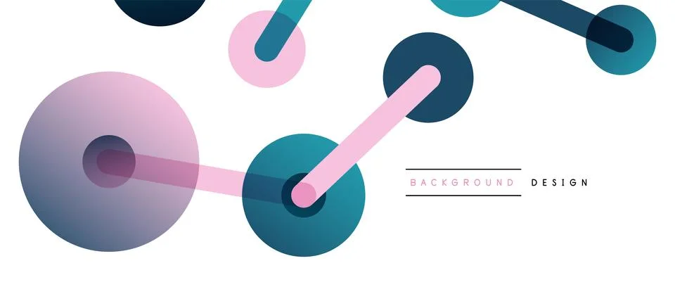 Abstract background. Round dots connected by lines. Trendy techno business 库存插图