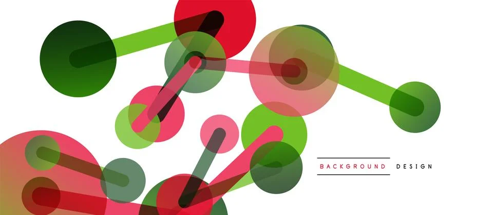 Abstract background. Round dots connected by lines. Trendy techno business Stock Illustration