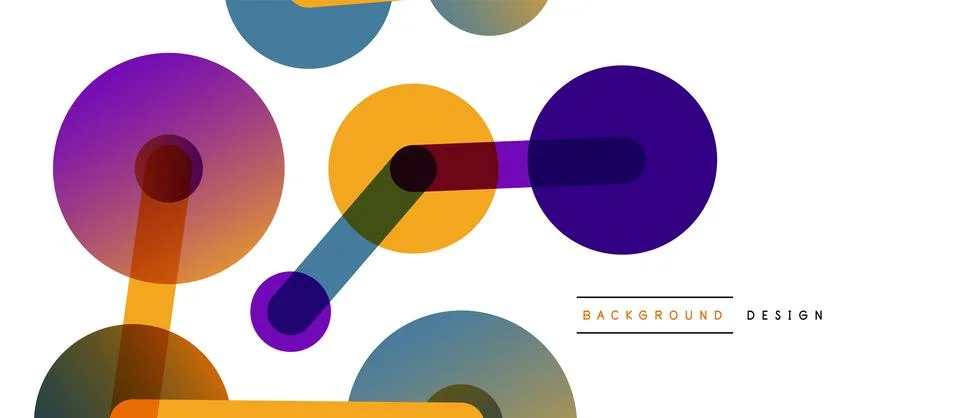 Abstract background. Round dots connected by lines. Trendy techno business Stockillustratie