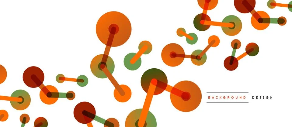 Abstract background. Round dots connected by lines. Trendy techno business Stock Illustration