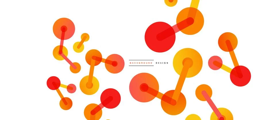 Abstract background. Round dots connected by lines. Trendy techno business Stock Illustration