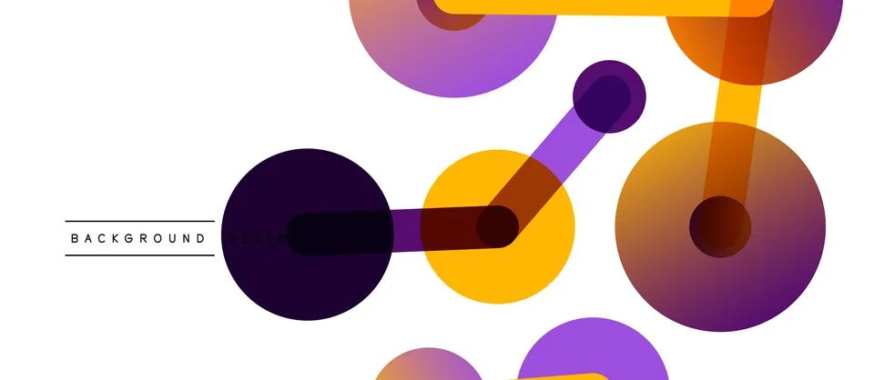 Abstract background. Round dots connected by lines. Trendy techno business Stock Illustration