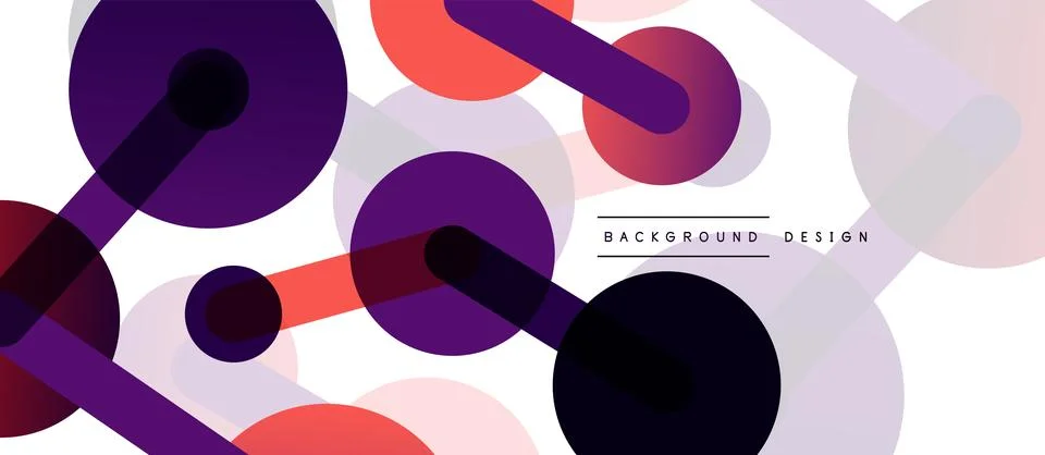 Abstract background. Round dots connected by lines. Trendy techno business Stockillustratie