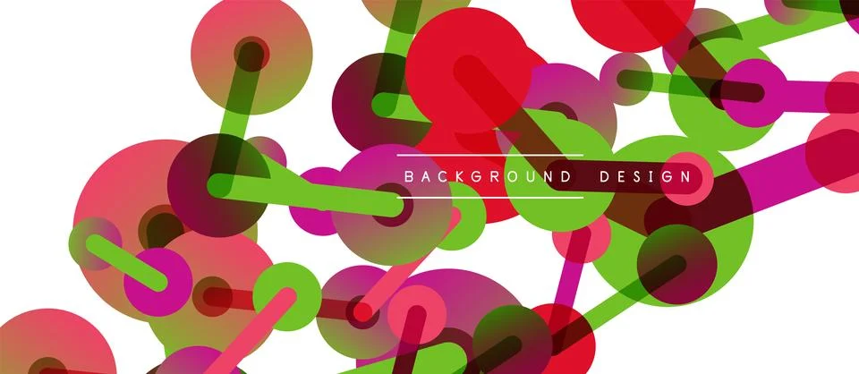 Abstract background. Round dots connected by lines. Trendy techno business Illustrazione stock