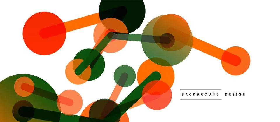 Abstract background. Round dots connected by lines. Trendy techno business Stock Illustration