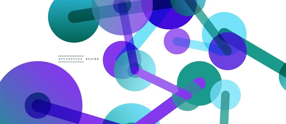 Abstract background. Round dots connected by lines. Trendy techno business Stock Illustration