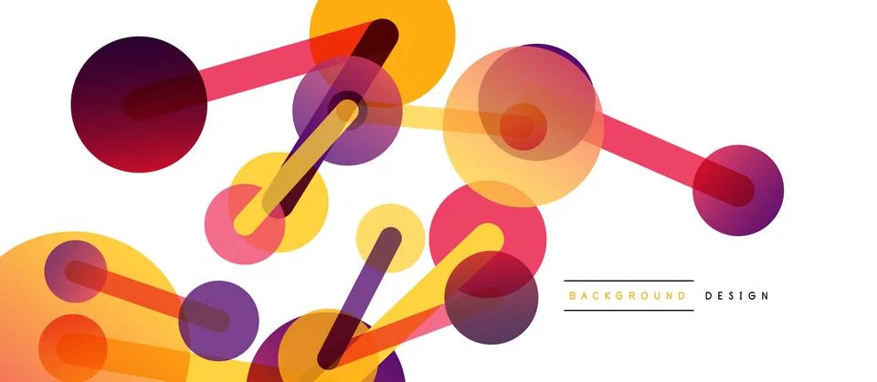 Abstract background. Round dots connected by lines. Trendy techno business 스톡 일러스트
