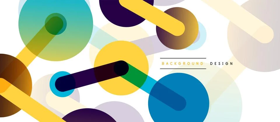 Abstract background. Round dots connected by lines. Trendy techno business Illustrazione stock