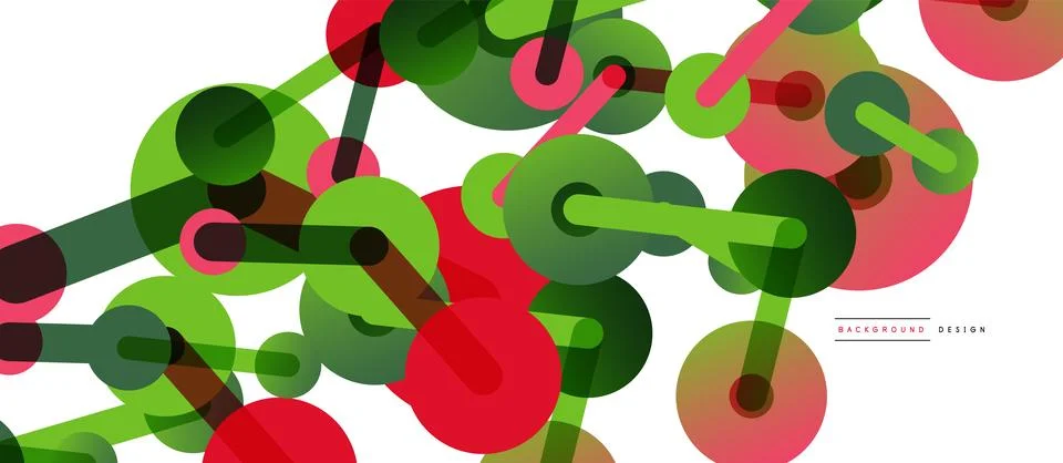 Abstract background. Round dots connected by lines. Trendy techno business Stock Illustration
