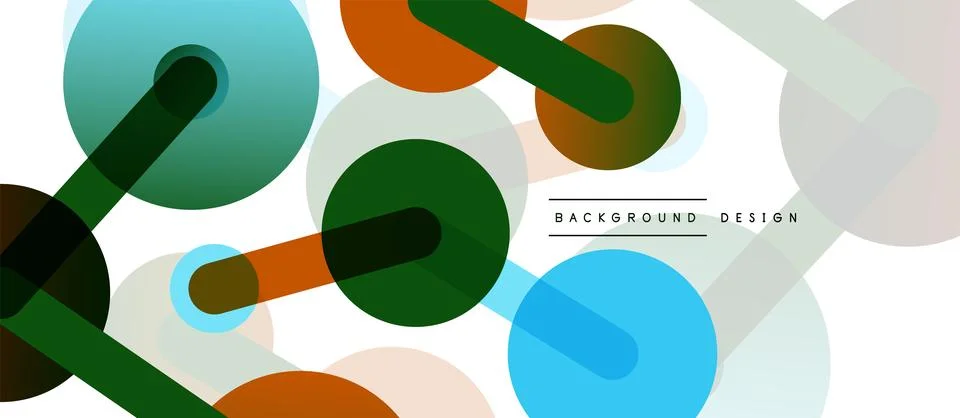 Abstract background. Round dots connected by lines. Trendy techno business Stock Illustration