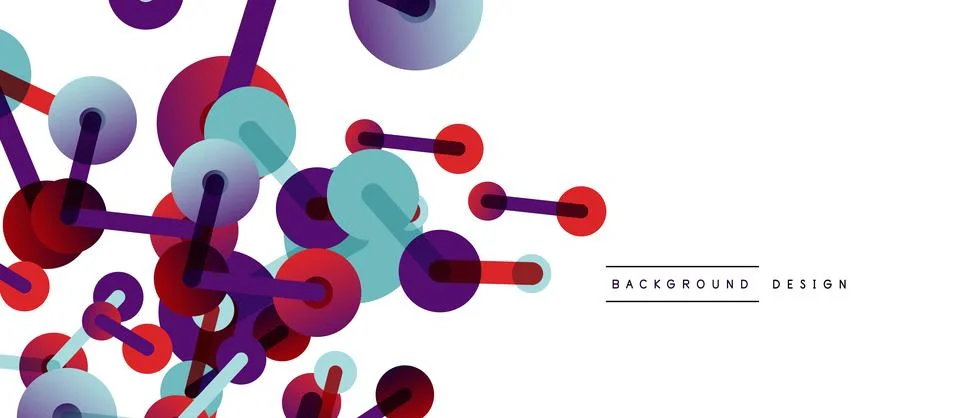 Abstract background. Round dots connected by lines. Trendy techno business イラスト素材