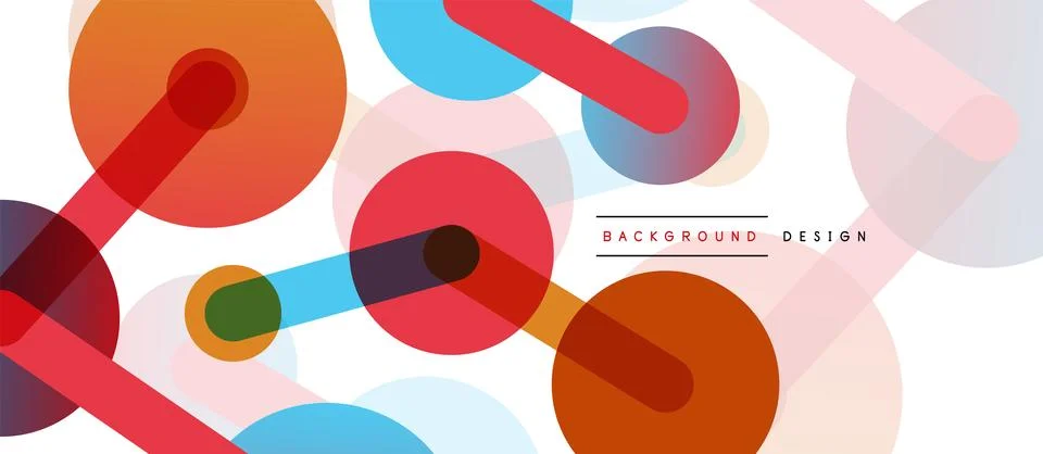 Abstract background. Round dots connected by lines. Trendy techno business Stock Illustration