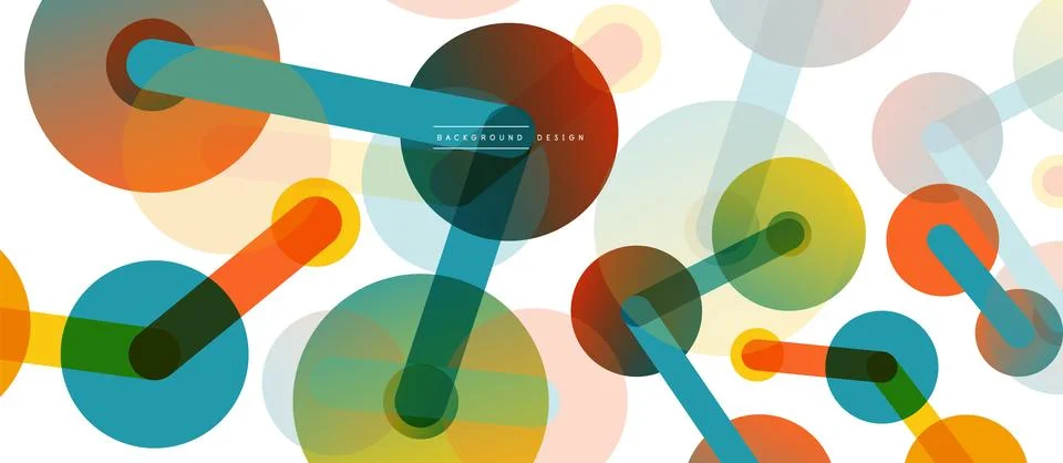Abstract background. Round dots connected by lines. Trendy techno business Stock Illustration