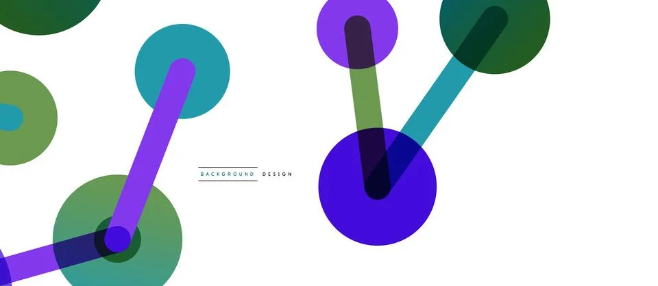 Abstract background. Round dots connected by lines. Trendy techno business Stockillustratie