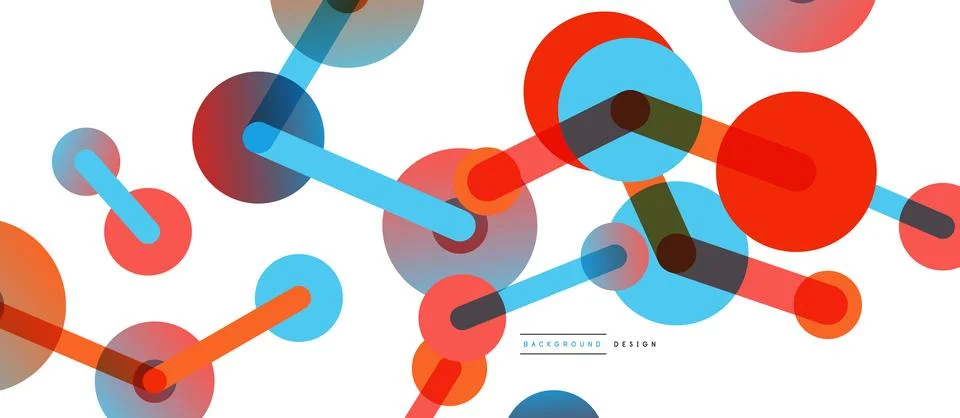 Abstract background. Round dots connected by lines. Trendy techno business Stock Illustration