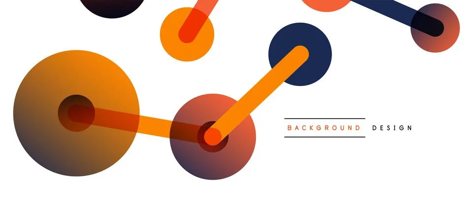 Abstract background. Round dots connected by lines. Trendy techno business Stock Illustration