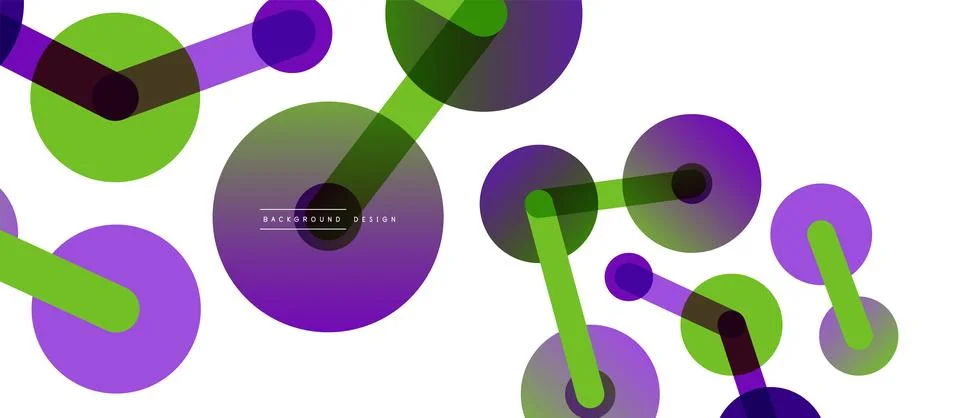 Abstract background. Round dots connected by lines. Trendy techno business Stock Illustration