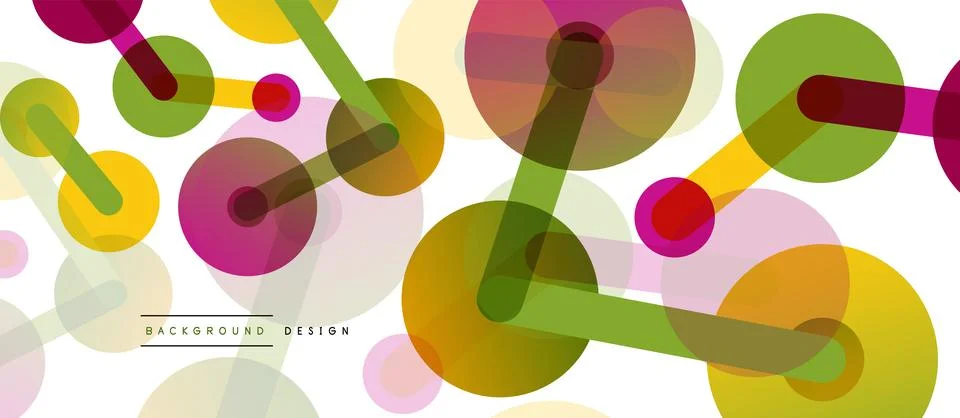 Abstract background. Round dots connected by lines. Trendy techno business Stock Illustration