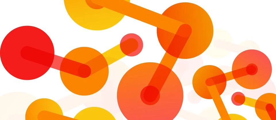 Abstract background. Round dots connected by lines. Trendy techno business Stockillustratie
