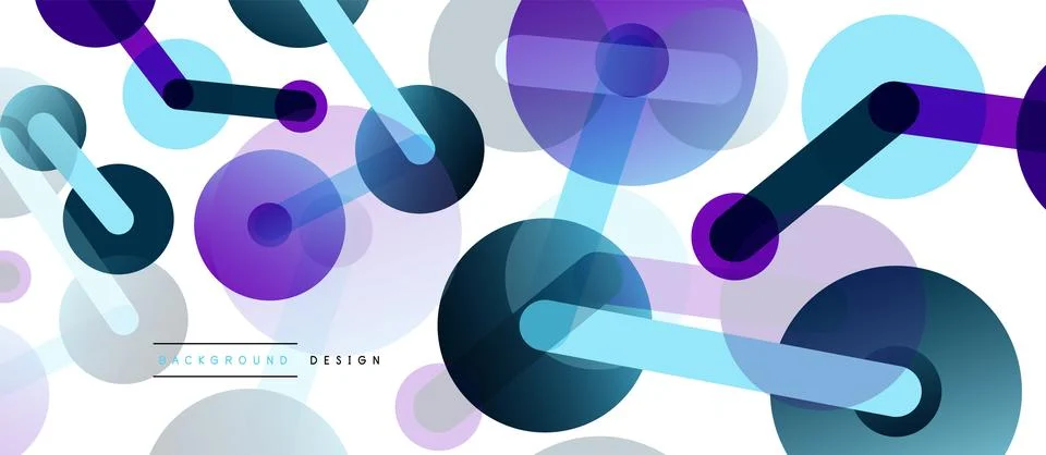 Abstract background. Round dots connected by lines. Trendy techno business Stock Illustration