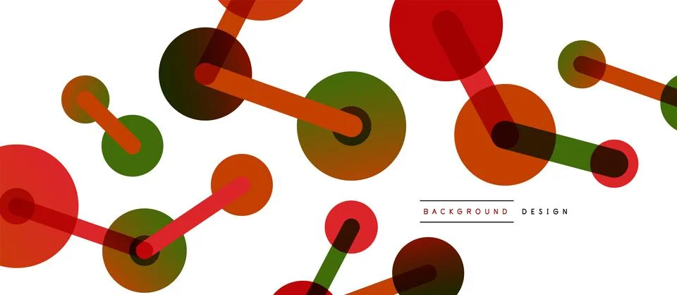 Abstract background. Round dots connected by lines. Trendy techno business Stock Illustration
