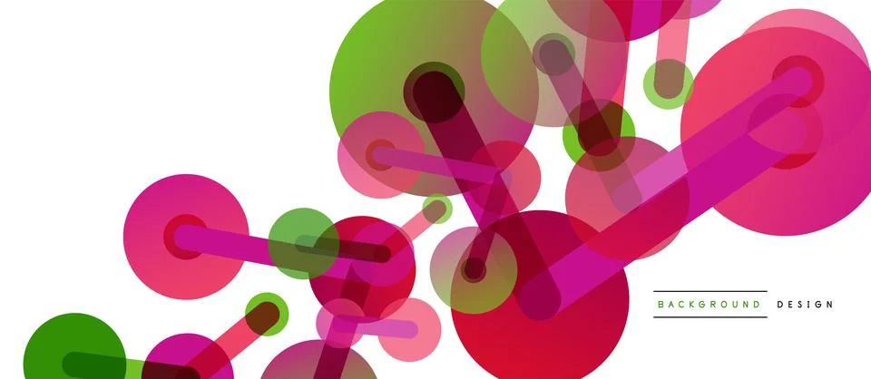 Abstract background. Round dots connected by lines. Trendy techno business Stock Illustration