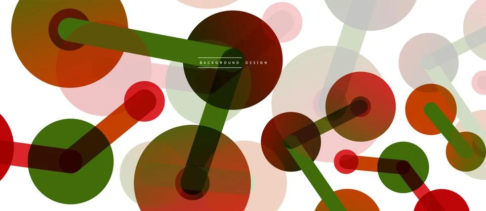 Abstract background. Round dots connected by lines. Trendy techno business Illustrazione stock