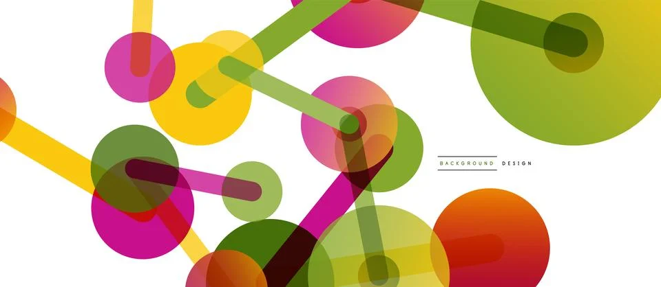 Abstract background. Round dots connected by lines. Trendy techno business Stock Illustration