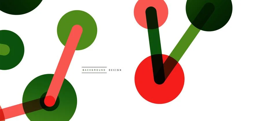 Abstract background. Round dots connected by lines. Trendy techno business Illustrazione stock