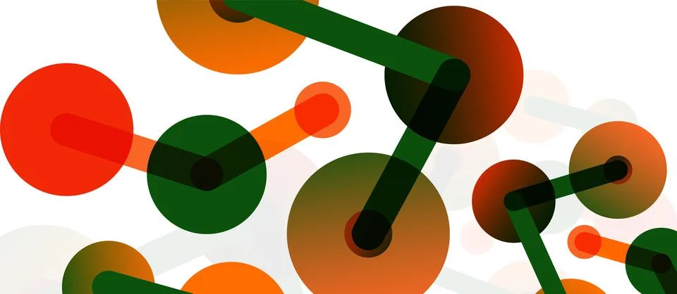 Abstract background. Round dots connected by lines. Trendy techno business Stock Illustration