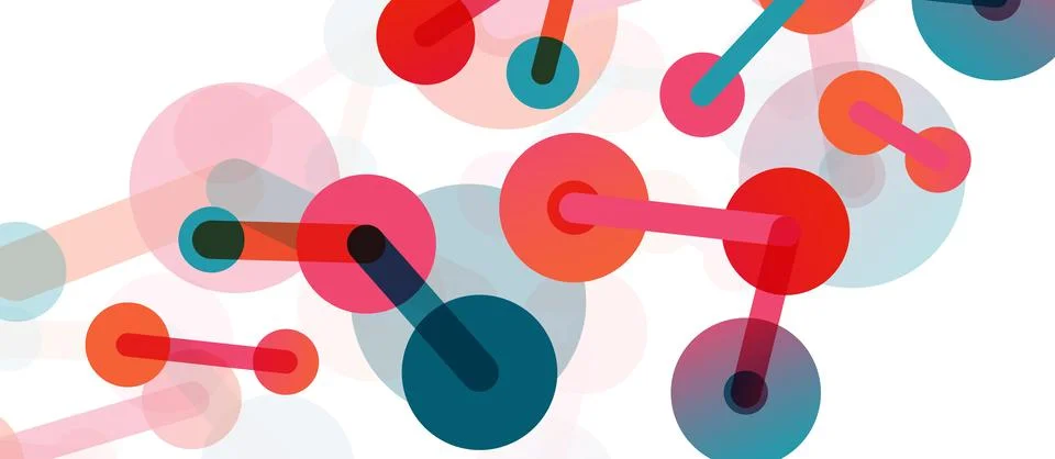 Abstract background. Round dots connected by lines. Trendy techno business イラスト素材