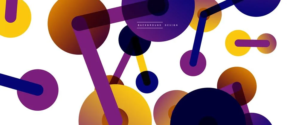 Abstract background. Round dots connected by lines. Trendy techno business Stock Illustration