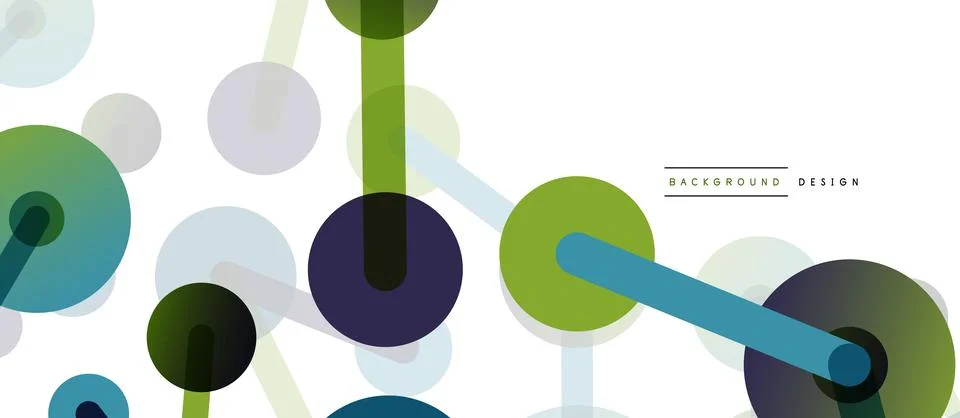 Abstract background. Round dots connected by lines. Trendy techno business Stock Illustration