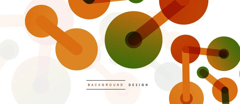Abstract background. Round dots connected by lines. Trendy techno business Stock Illustration