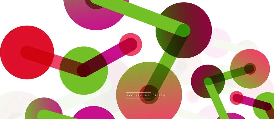Abstract background. Round dots connected by lines. Trendy techno business Stock Illustration