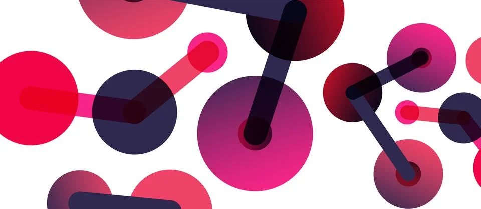 Abstract background. Round dots connected by lines. Trendy techno business 스톡 일러스트