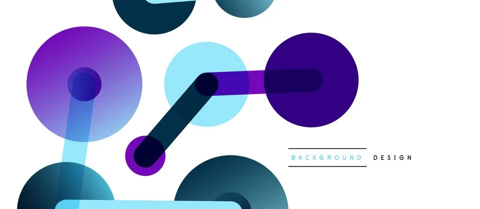 Abstract background. Round dots connected by lines. Trendy techno business 库存插图