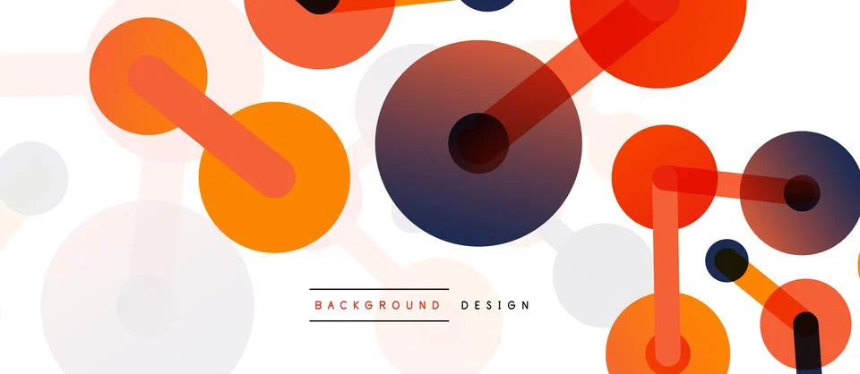 Abstract background. Round dots connected by lines. Trendy techno business イラスト素材