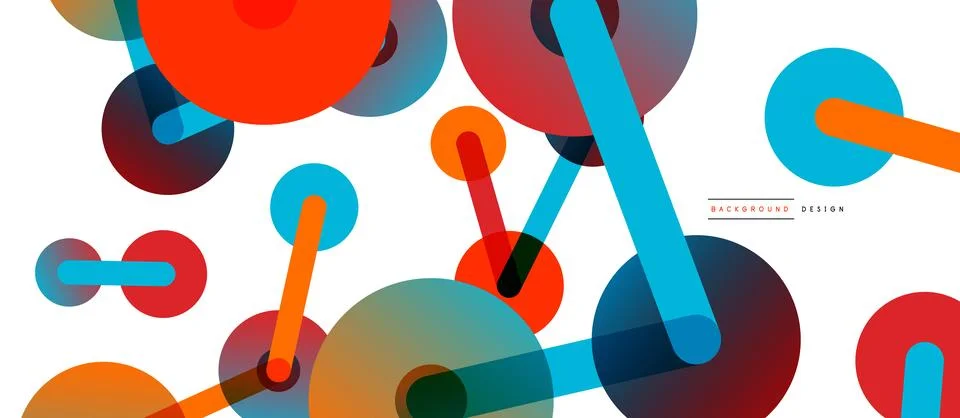 Abstract background. Round dots connected by lines. Trendy techno business 스톡 일러스트